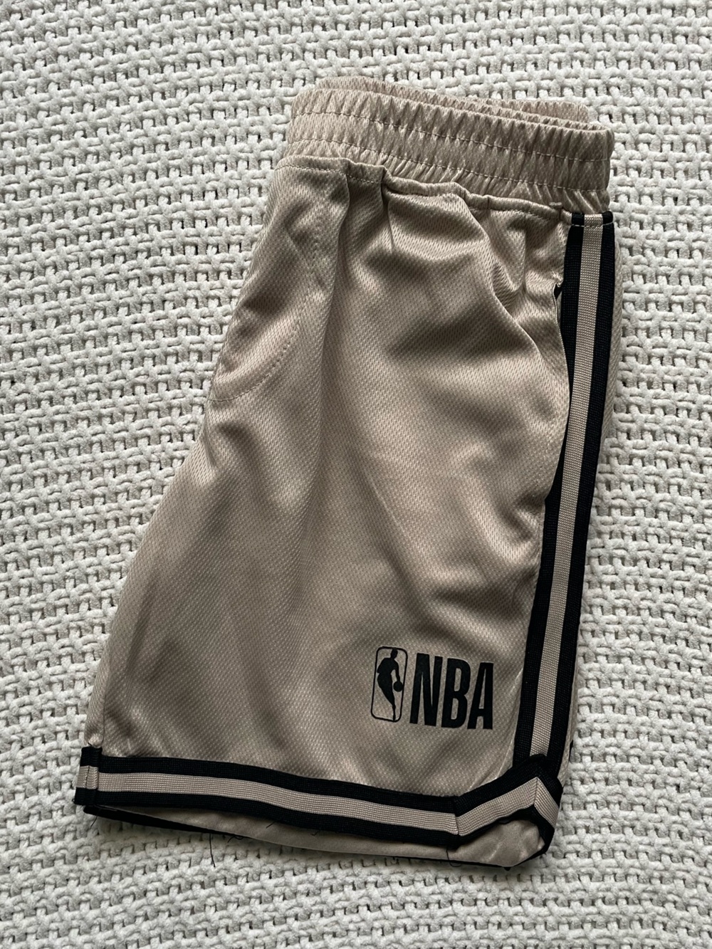 NBA Kid’s Beige Athletic Shorts with Black Trim